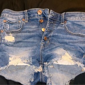 female american eagle jean high rise shorts